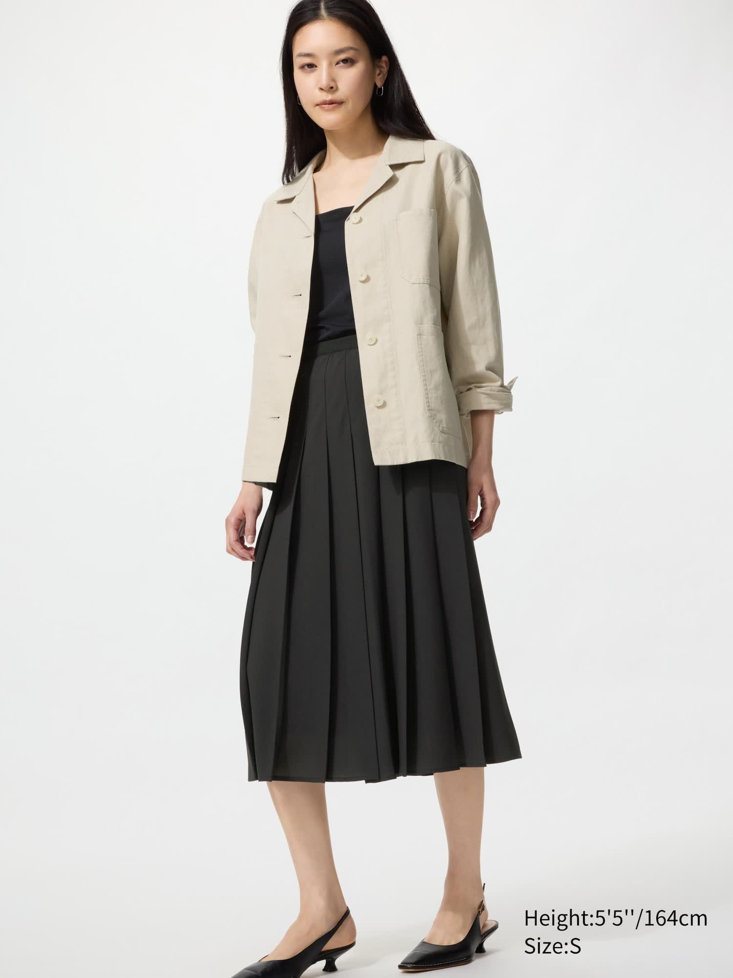 Chiffon Pleated Midi Skirt
